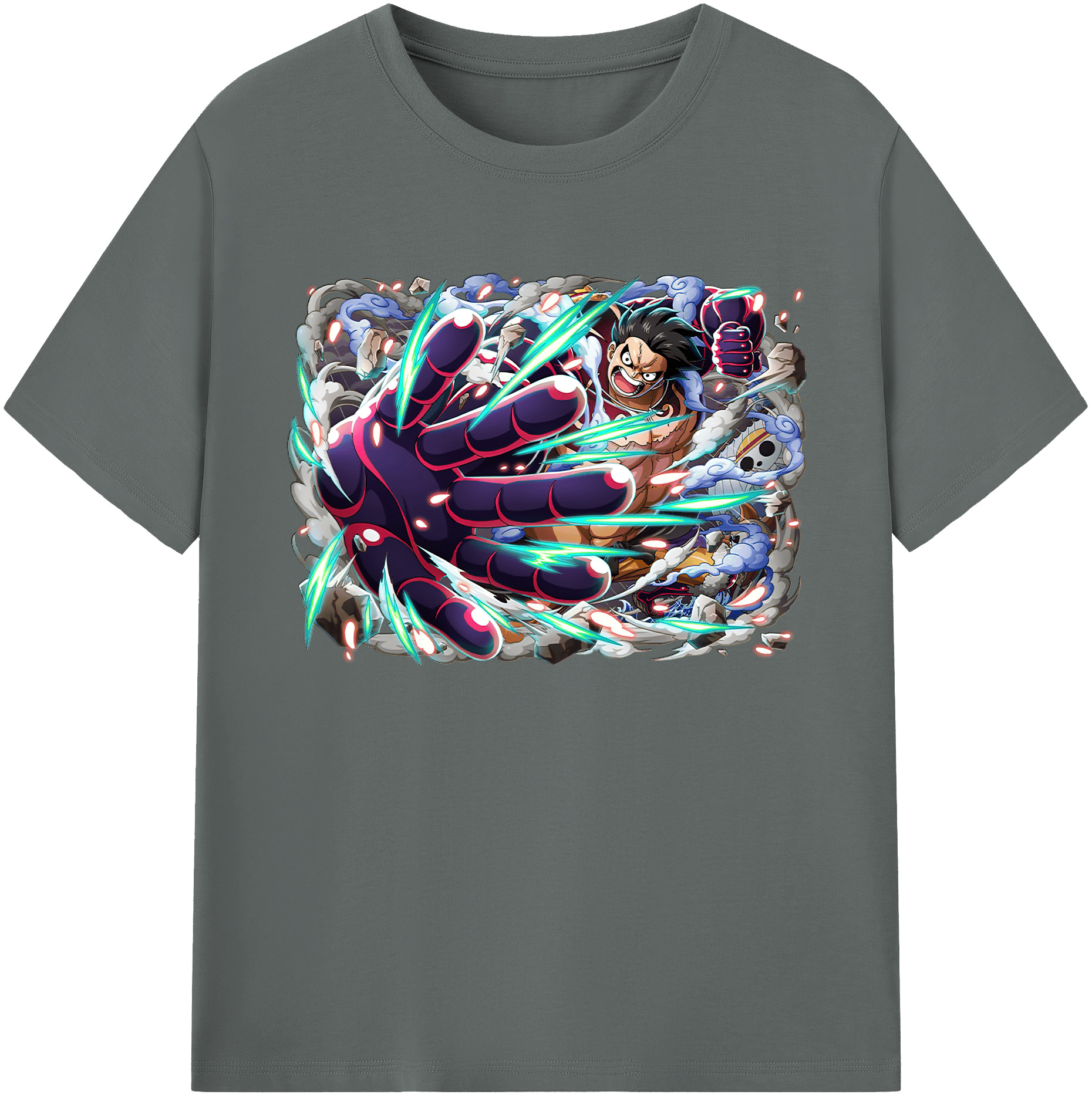 ワンピース モンキー・D・ルフィ ONE PIECE Monkey D. Luffy 綿100％ メンズ半袖Tシャツ｜肌触りやわらか＆通気性